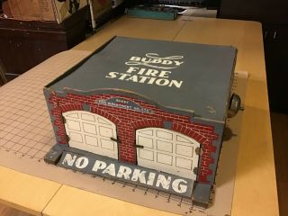 Vintage Wwii - - Buddy L Wooden Fire Station - - 475