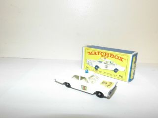 Matchbox Reg.  Wheel No.  55 - C Ford Galaxie Police Car White,  Blue Light,  Stannard 1