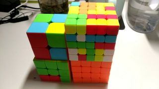 Qiyi Magic Cubes Bundle 2x2 3x3 4x4 5x5 Stickerless Twist Speed Cube Set Toy
