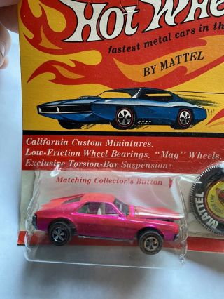 Hot wheels redlines,  Hot pink Custom AMX,  In Unpunched Blister Pack 2
