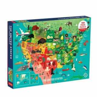 Map Of The United States 1000 Piece Jigsaw Puzzle By Mudpuppy