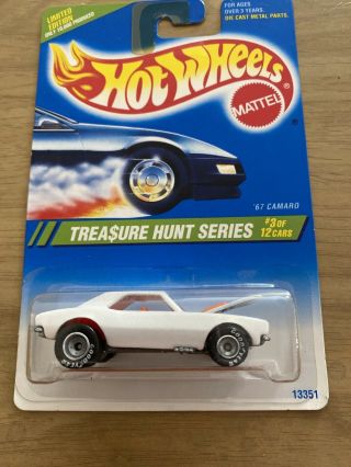 Hot Wheels 1995 Treasure Hunt 67 Camaro Cond White Goodyear’s