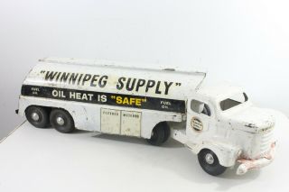 Vintage Pressed Steel Minnitoy Otaco Winnipeg Oil Gas Tanker Truck Toy