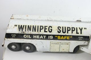 Vintage Pressed Steel Minnitoy Otaco Winnipeg Oil Gas Tanker Truck Toy 2