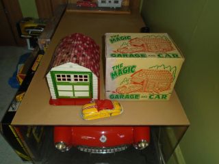 Marx Tin Magic Garage & Wind - Up Automobile Box,  Vintage Nos Gorgeous A,