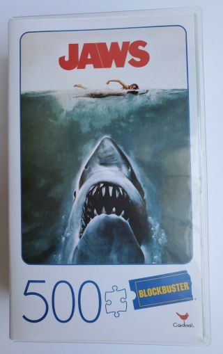 Jaws Movie 500 Piece Puzzle In Retro Blockbuster Vhs Video Case Complete