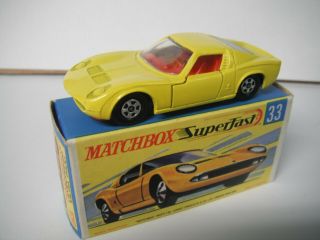 Matchbox Lesney Superfast Sf33 Lamborghini Miura - Rare Yellow,  Boxed
