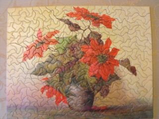Vintage Tuco Deluxe Picture Puzzle Poinsettia 16 X 20 Inches 300 - 500 Pc Complete