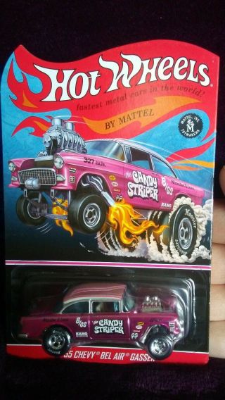Hot Wheels Rlc Pink 55 Chevy Bel Air Gasser Candy Striper 1338/4000