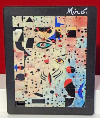 Abstract Art Joan Miro Slide Tray Puzzle " Numbers And Constellations "