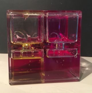 Liquid Motion Cube Toy Multi Color 4 Holes Vguc