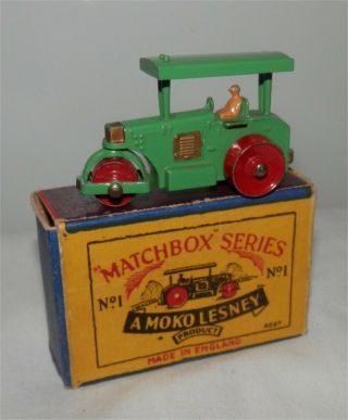 1950s.  Moko Matchbox Lesney 1 A Aveling Road Roller.  All