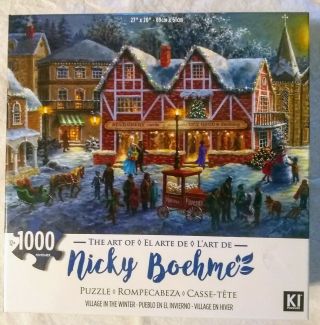 Ki Puzzles 1000 Piece Jigsaw Village In The Winter Good Old Days