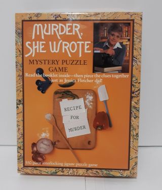 Murder She Wrote Mystery Puzzle Game Recipe For Murder From 1984