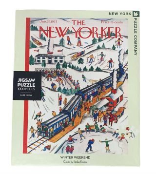The Yorker Winter Weekend Jigsaw Puzzle 1000 Piece Train Skiing Skating