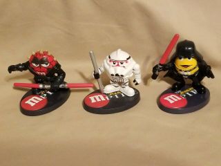 (3) 2005 Hasbro The Star Wars Mpire M&m Figures With Bases