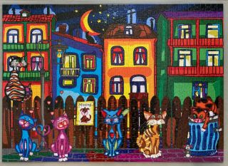 Cats Night Out 1000 Piece Jigsaw Puzzle By JaCaRou - 2