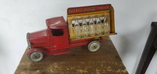 Metalcraft Coca - Cola Delivery Truck Pressed Steel W/9bottles All 1930s