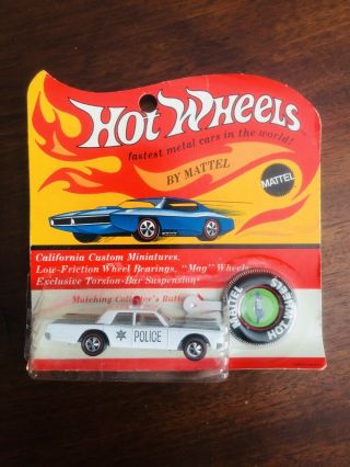 1969 Hot Wheels Redline Police Cruiser Blister Pack -