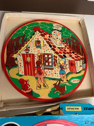 Vintage Simplex Wood puzzle Tom Thumb The Three Brothers Hansel And Gretel Farm 3