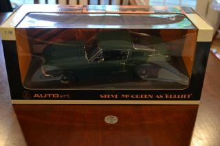 Rare Autoart 1:18 Steve Mcqueen " Bullitt " 1968 Green Ford Mustang Gt Fastback