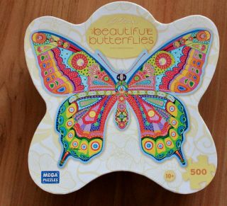 Mega Puzzles Shaped Butterflies 500 Piece Jigsaw Puzzle Sky Cruise