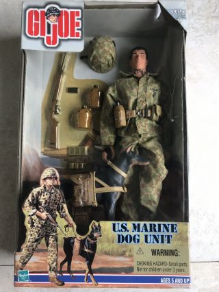 Gi Joe 12 Inch Wwii U.  S.  Marine Dog Unit With Doberman Pincher