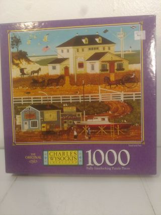 Vintage Mb 1000pc Charles Wysocki Puzzle Sand & Sea 2000 Complete