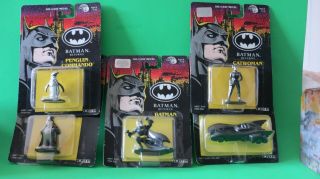 Ertl (5) Batman Returns Die - Cast Figures Joker Catwoman Batmobile Penguin Batman
