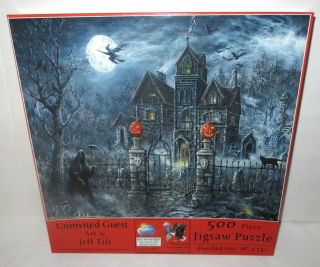 Sunsout 500 Pc Puzzle " Uninvited Guest ",  By Jeff Tift,  Halloween,  Cat