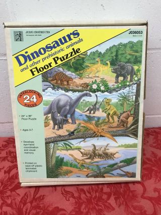 Vintage Judy Instructo Floor Dinosaur Puzzle 24 " X 36 