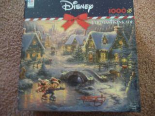 Ceaco Disney Thomas Kinkade 1000 Pc Puzzle,  Mickey & Minnie Mouse,  Pluto,  Complete