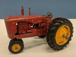 Vtg 1/20 Scale Reuhl Massey Harris 44 Die Cast Toy Farm Tractor With Wagon 3