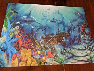 Master Piece Ocean Treasures 1500 Piece Puzzle Art Of David Miller 24” X 33” Usa