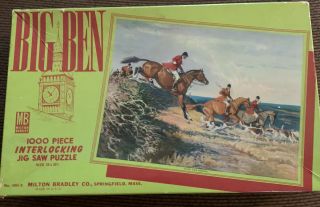 Vintage 1960’s Milton Bradley Big Ben 1000 Pc Jig Saw Puzzle.  Over The Hedge.