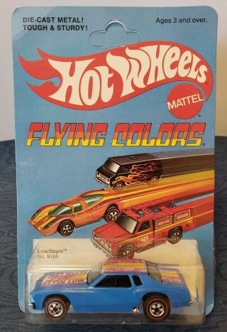 Vintage 1975 Mattel Hot Wheels Redline Flying Colors Lowdown 9185 On Card