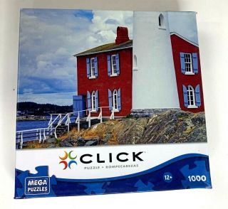 Lighthouse Jigsaw Puzzle 1000 Piece Click Mega Boards Scenic 18.  94 " X 26.  75 "