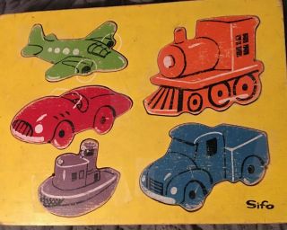 Sifo Vintage Puzzle Wooden Plane Car Train Truck & Boat Child 