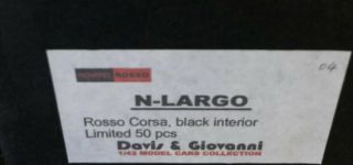 1/43 DAVIS GIOVANNI FERRARI NOVITEC ROSSO N - LARGO ROSSO CORSA N BBR MAKE UP MR 3