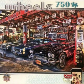 750 Piece Jigsaw Puzzle Star Studded Classic Cars Cond 100 Complete