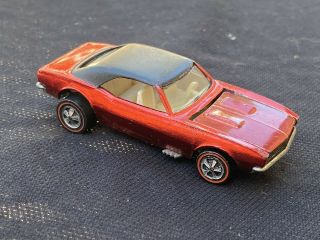 Hot Wheels Redline Custom Camaro 1967 Usa Red / Blk Roof - Authentic - Cond