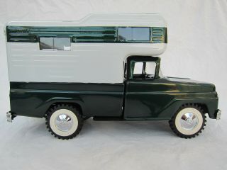 Vintage 1960s Custom Tonka Dark Green Pickup Truck,  Better Than