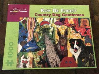 Pomegranate 1000 Piece Puzzle " Country Dog Gentlemen " Complete