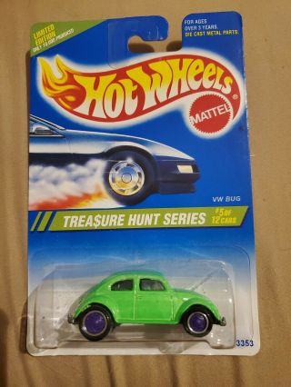 Hot Wheels.  1995 Treasure Hunt Series.  5.  Vw Bug.  With Hard Case.