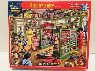 White Mountain “the Toy Store” 1000 Pc Puzzle 1152,  24x30,  Complete -
