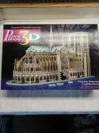 Notre Dame Cathedral Paris France 952 Piece 3d Jigsaw Puzzle Puzz3d - Complete