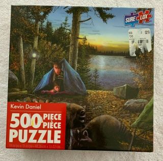 500 Piece Jigsaw Puzzle " Kevin Daniel: Camping " Pre - Owned