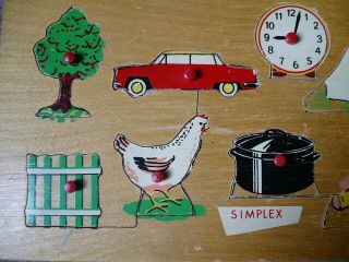 Simplex,  Child ' s Wooden Puzzle,  Vintage,  From Holland,  Bicycle,  Boat,  Dog,  Tree 2