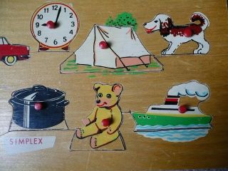 Simplex,  Child ' s Wooden Puzzle,  Vintage,  From Holland,  Bicycle,  Boat,  Dog,  Tree 3