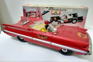Vintage 1966 Batman Batmobile " Murcielauto " Friction Car Bichi Argentina Mib